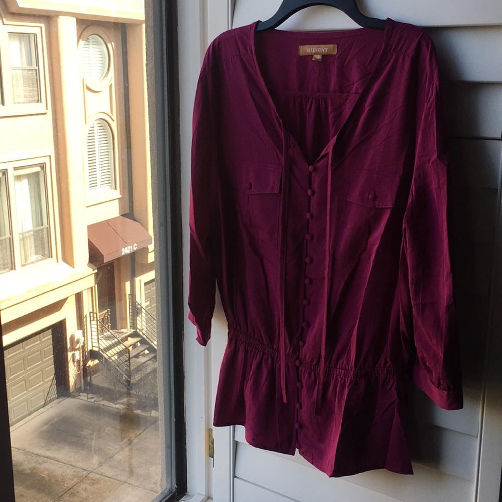 Fuchsia Ellen Tracy Button Down Blouse - image 1